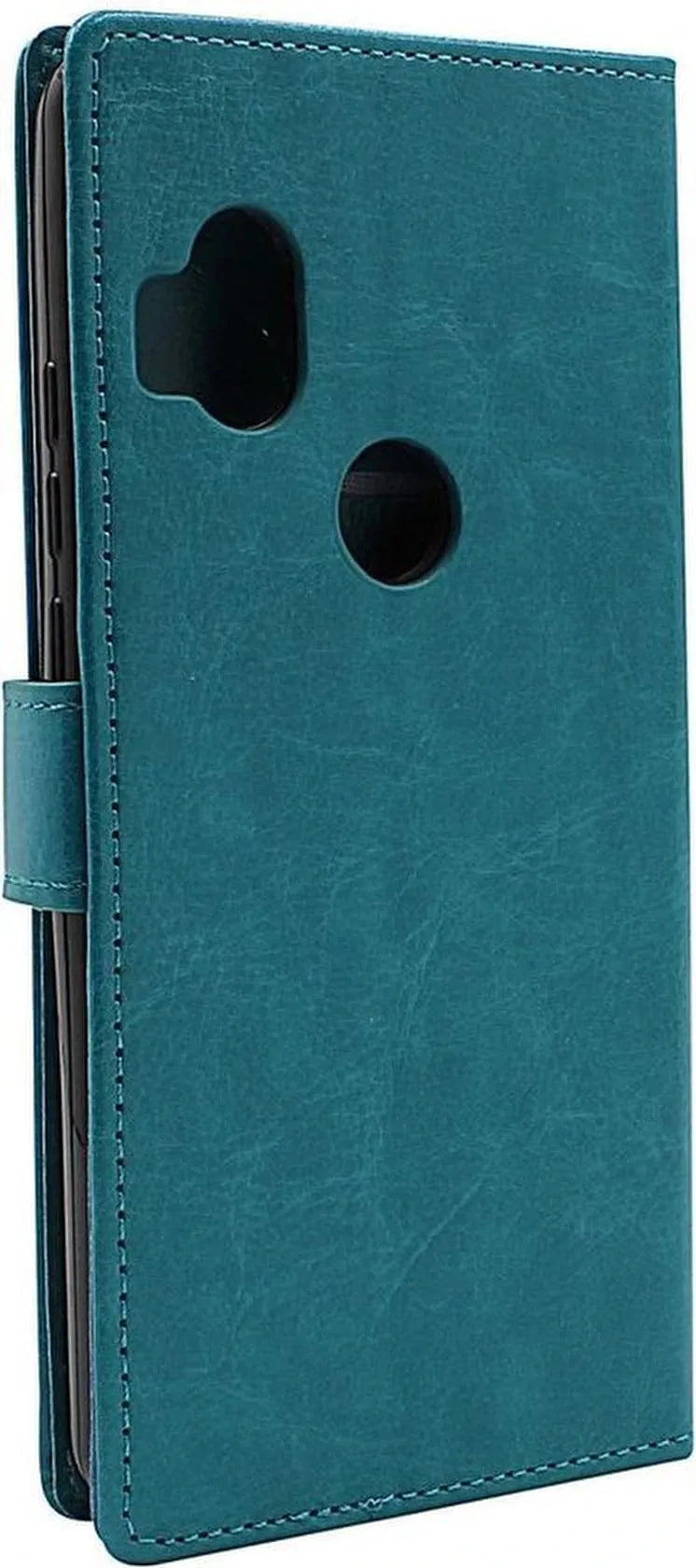 Motorola One Hyper Hoesjes – Portemonnee Book Case – Pasjeshouder met 2x Screenprotector– Magneetsluiting – Turquoise-Ilumina Benelux