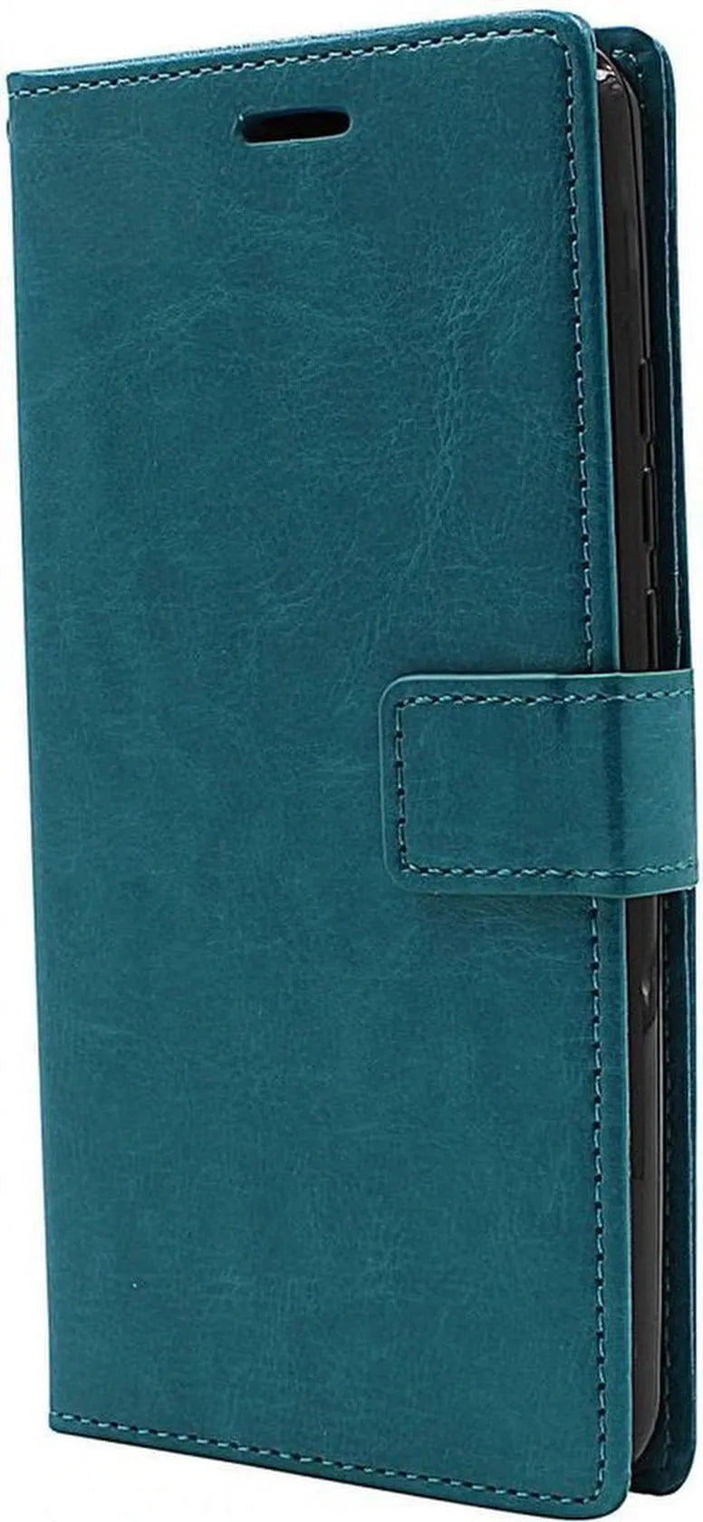 Motorola One Hyper Hoesjes – Portemonnee Book Case – Pasjeshouder met 2x Screenprotector– Magneetsluiting – Turquoise-Ilumina Benelux