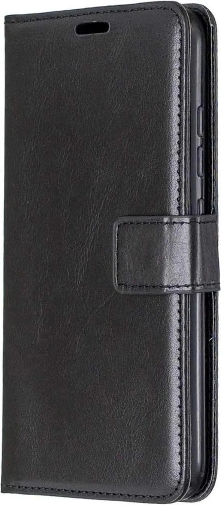 Motorola Moto E6 Plus Hoesjes – Portemonnee Book Case – Pasjeshouder – 2x Screenprotector – Zwart-Ilumina Benelux