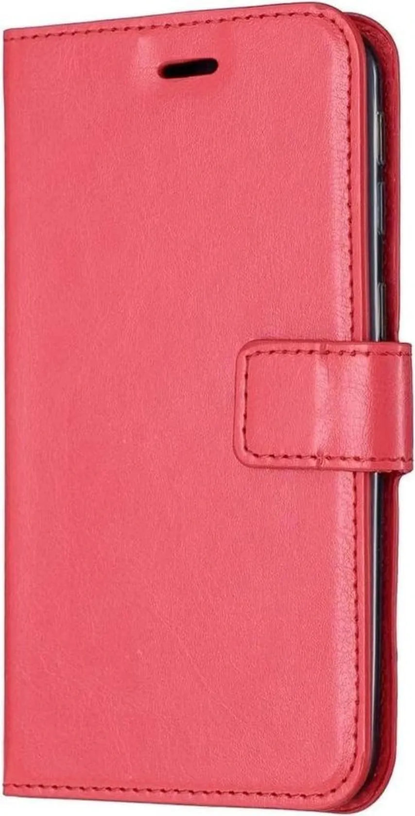 Huawei P30 Hoesjes – Portemonnee Book Case – Pasjeshouder – 2x Screenprotector – Rood-Ilumina Benelux