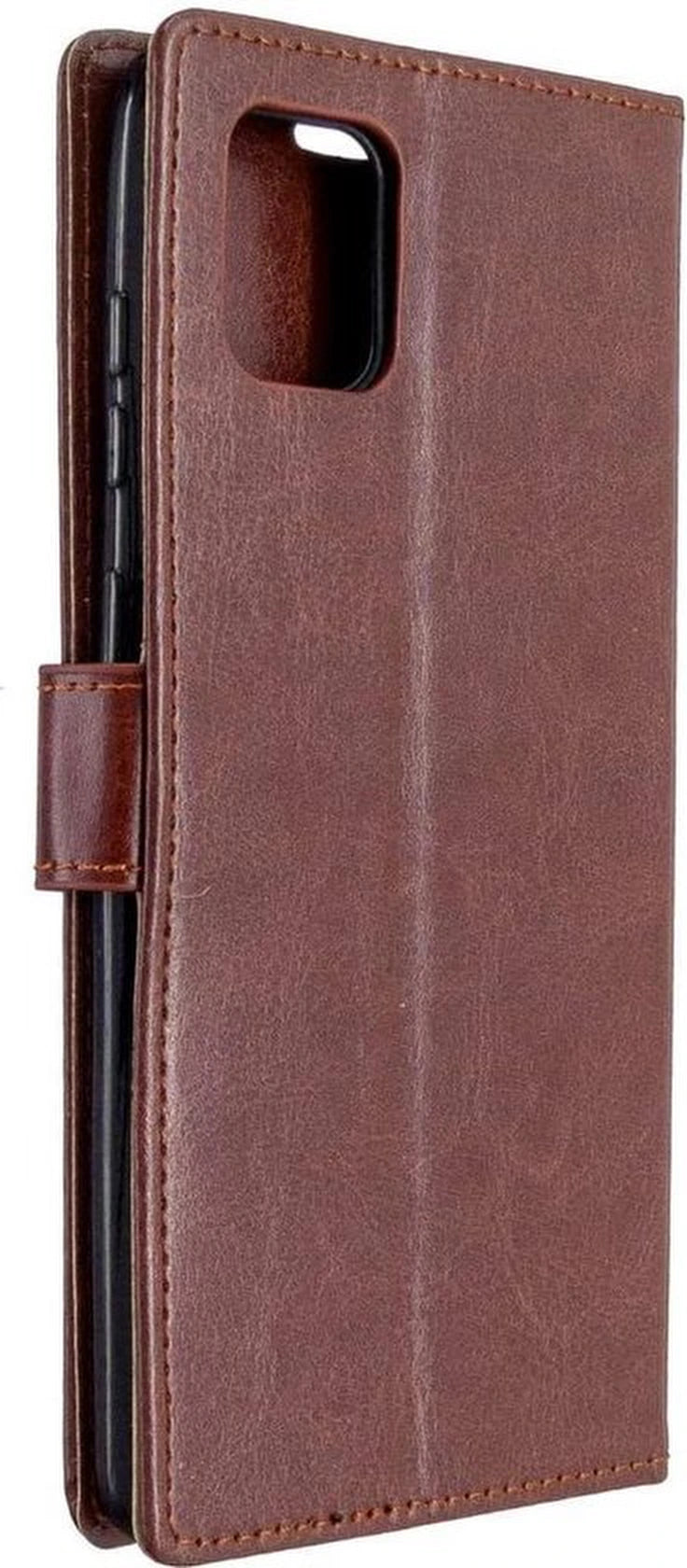 Portemonnee Hoesje - 2 Pack Screenprotector Geschikt voor: Samsung Galaxy A31 - Bruin
