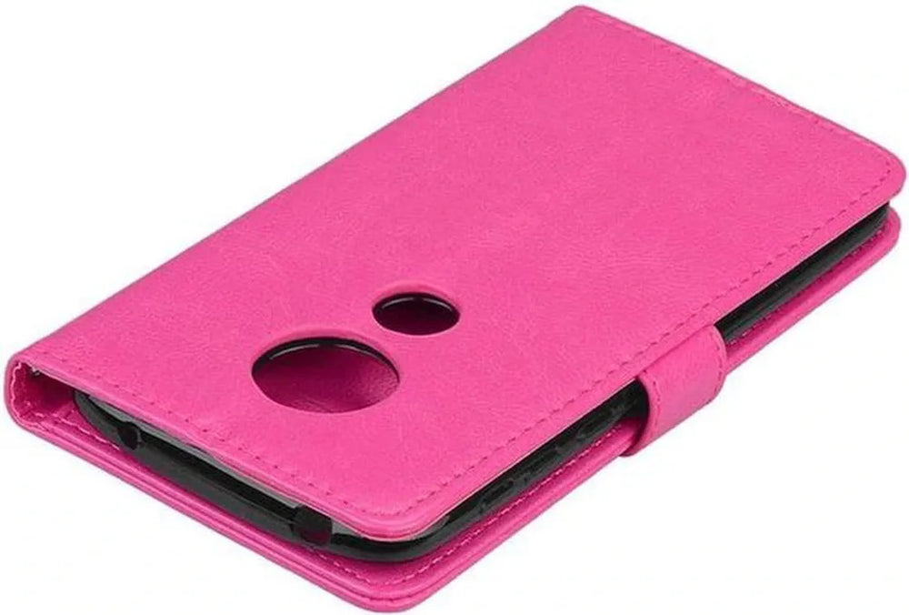 Motorola Moto G7 Play Hoesjes – Portemonnee Book Case – Magneetsluiting – 2x Screenprotector – Roze-Ilumina Benelux