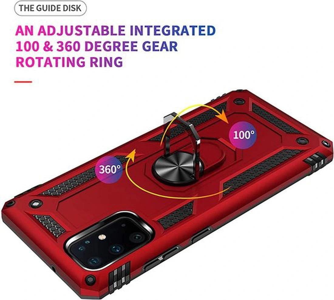 Anti-Shock Hybrid Ring Armor Hoesje Geschikt voor: Samsung Galaxy S20 Plus - Roségoud