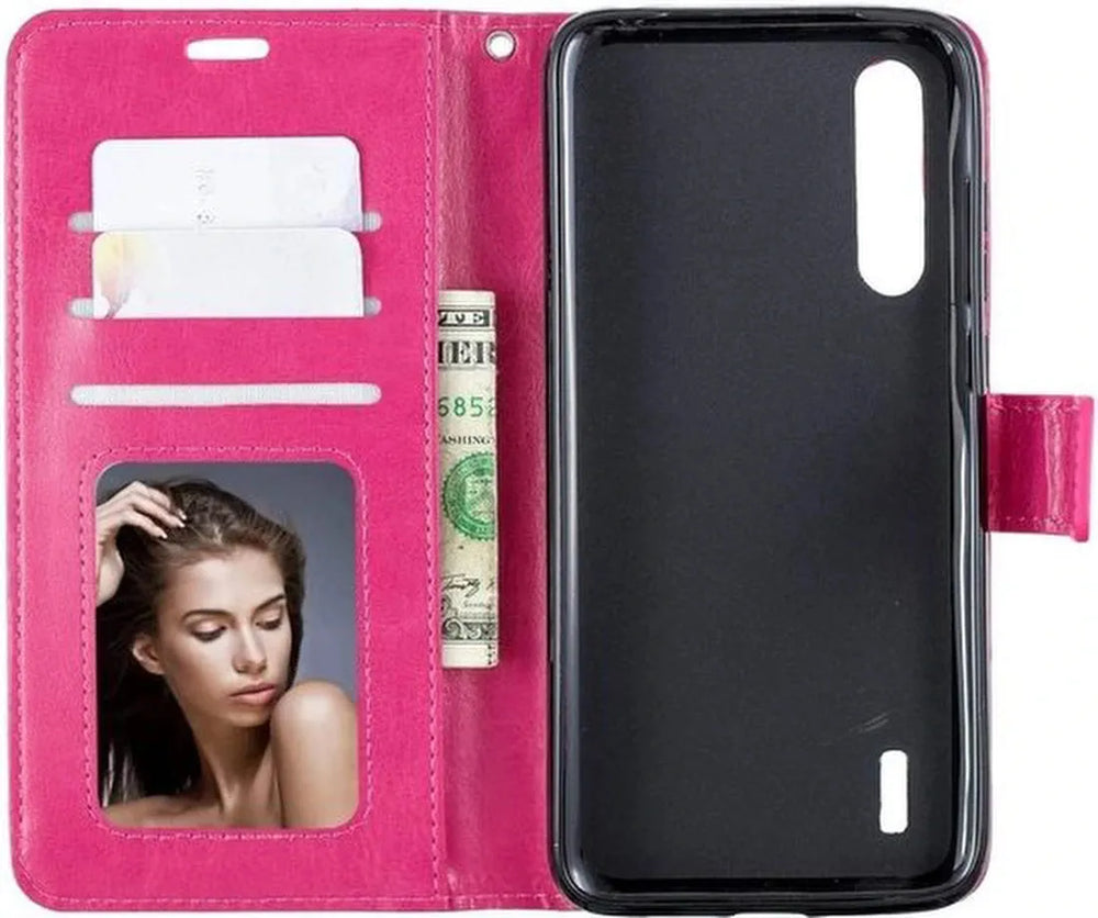 Huawei Y6p Hoesjes – Portemonnee Book Case – Pasjeshouder – Magneetsluiting – Inclusief 2x Screenprotector – Roze-Ilumina Benelux