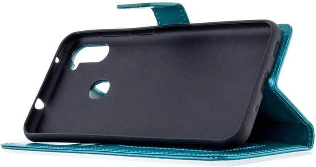 Portemonnee Hoesje - 2 Pack Screenprotector Geschikt voor: Samsung Galaxy A11 - Turquoise