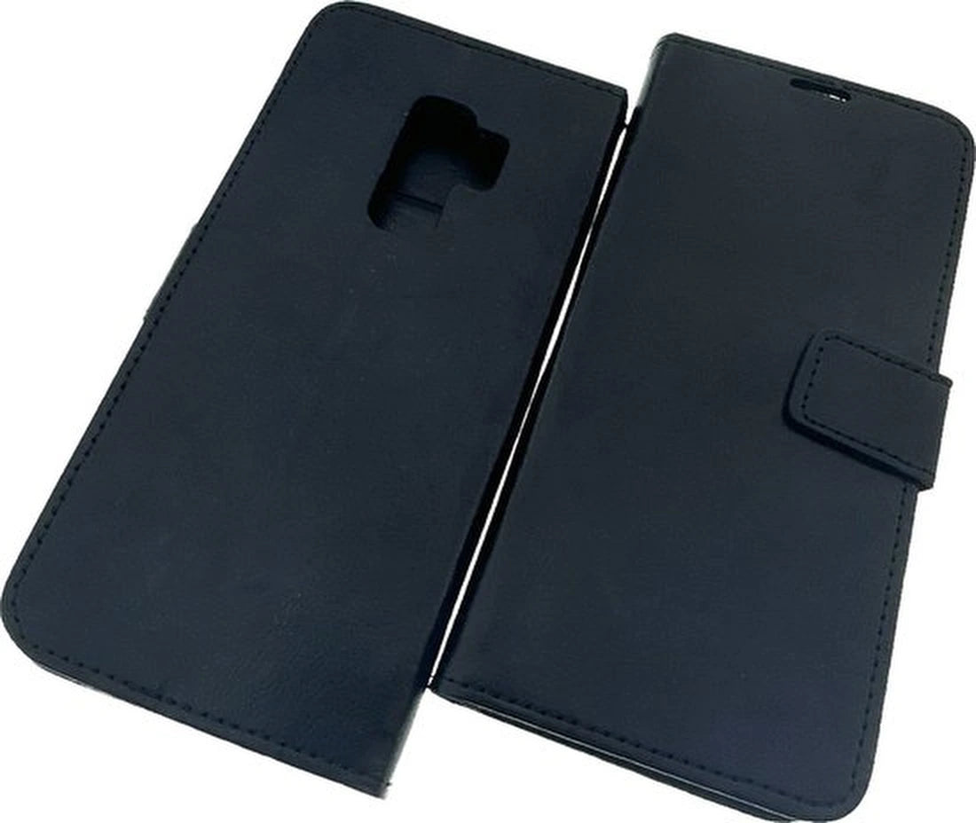 Samsung Galaxy S9 Hoesjes – Portemonnee Hoes – 2 Pack Screenprotector – Pasjeshouder – Zwart