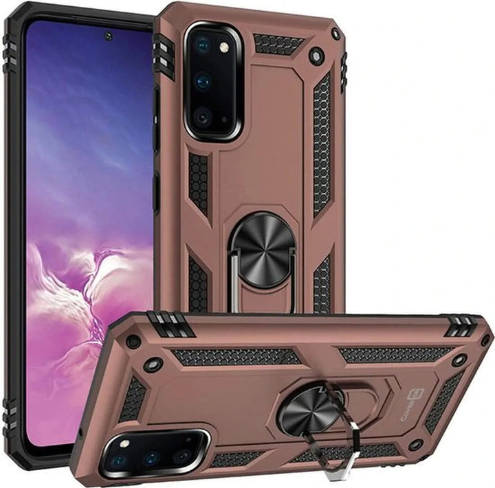 Samsung Galaxy A51 Hoesjes – Anti-Shock Hybride Ring Armor Backcover – Schokbestendig – Roségoud-Ilumina Benelux