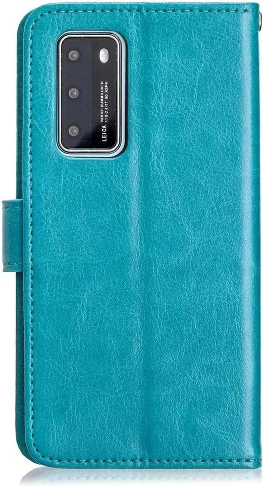 Huawei P40 Lite Hoesjes – Portemonnee Book Case – Pasjeshouder – 2x Screenprotector – Turquoise-Ilumina Benelux
