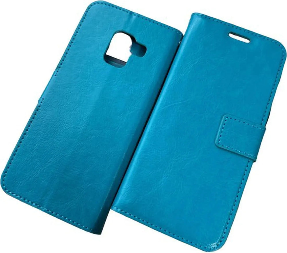 Samsung Galaxy A8 2018 Hoesjes – Portemonnee Hoes – 2 Pack Screenprotector – Turquoise-Ilumina Benelux