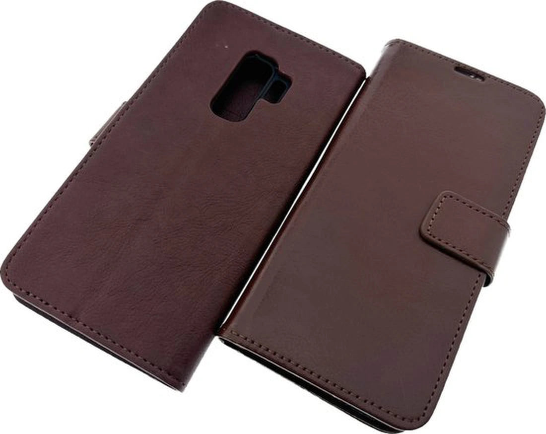 Samsung Galaxy S9 Plus Hoesjes – Portemonnee Hoes – Pasjeshouder – 2 Pack Screenprotector – Bruin