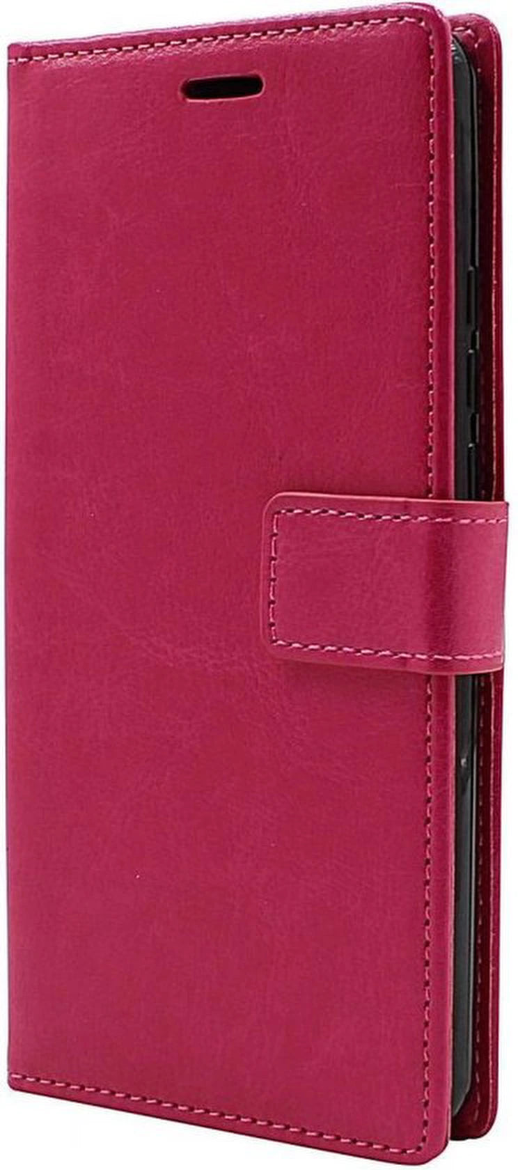 Portemonnee Book Case Hoesje + 2x Screenprotector Geschikt voor: Motorola One Hyper Roze