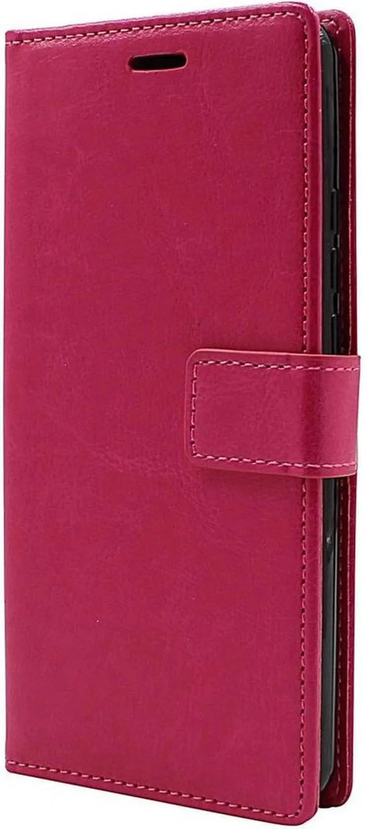 Motorola One Hyper Hoesjes – Portemonnee Book Case – Pasjeshouder – 2x Screenprotector – Roze-Ilumina Benelux