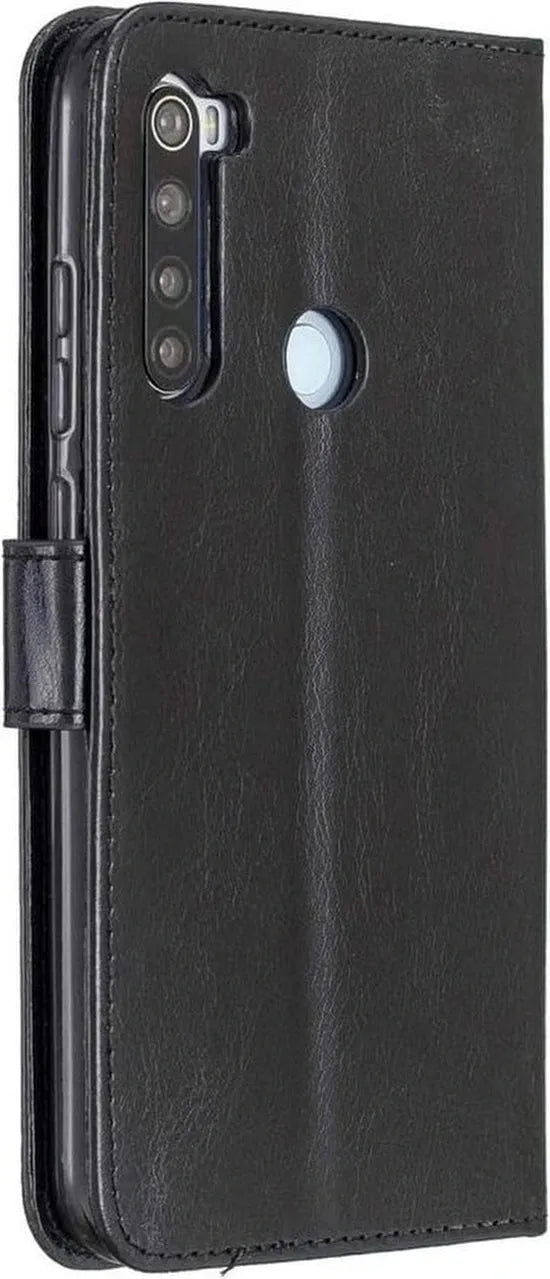 Xiaomi Redmi Note 8 Hoesjes – Portemonnee Book Case – Pasjeshouder – 2x Glazen Screenprotector – Zwart-Ilumina Benelux