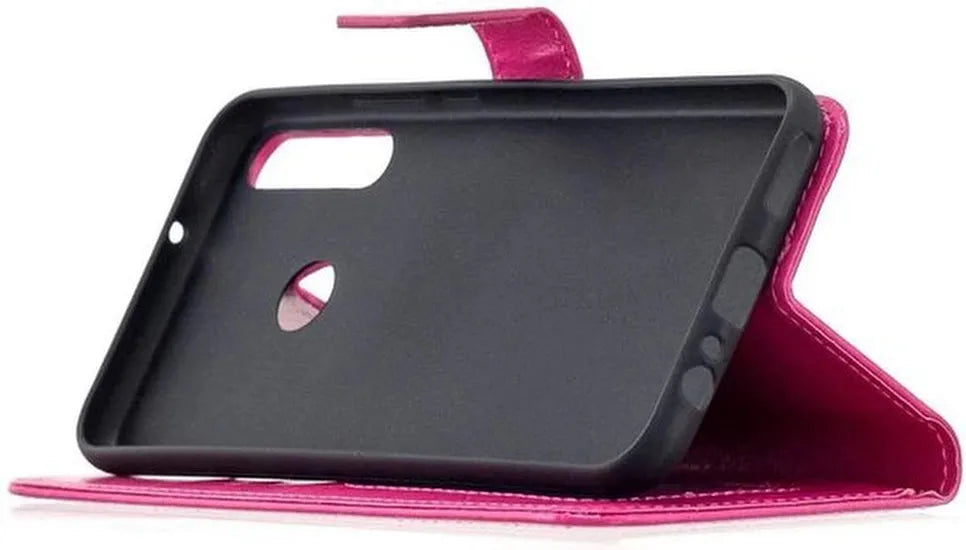 Huawei P40 Lite E Hoesjes – Portemonnee Book Case – Pasjeshouder – 2x Screenprotector – Roze-Ilumina Benelux