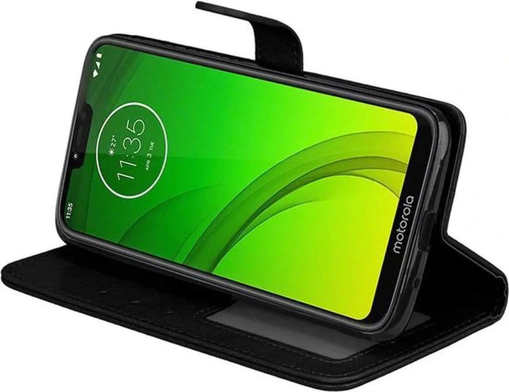 Motorola Moto G7 Power Hoesjes – Portemonnee Book Case – Pasjeshouder – 2x Screenprotector – Zwart-Ilumina Benelux