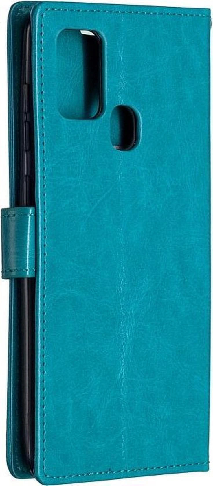 Portemonnee BookCase Hoesje + 2 Pack Screenprotector Glas Geschikt voor: Samsung Galaxy M31 - Turquoise