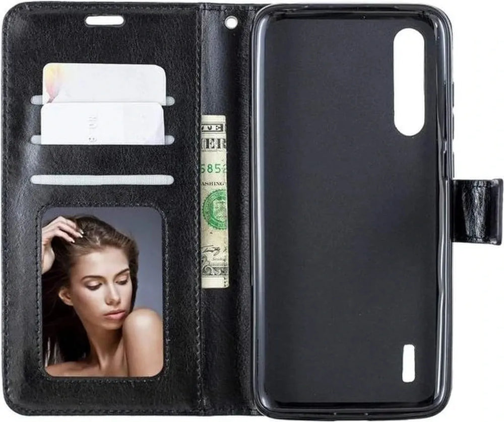 Huawei Y6p Hoesjes – Portemonnee Book Case – Pasjeshouder – 2x Screenprotector – Zwart-Ilumina Benelux