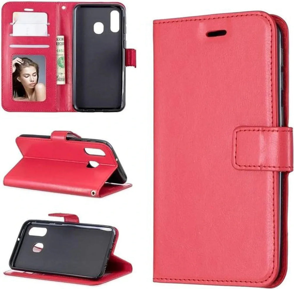 Huawei P Smart Z Hoesjes – Honor 9X – Portemonnee Book Case – Magneetsluiting – 2x Screenprotector – Rood-Ilumina Benelux