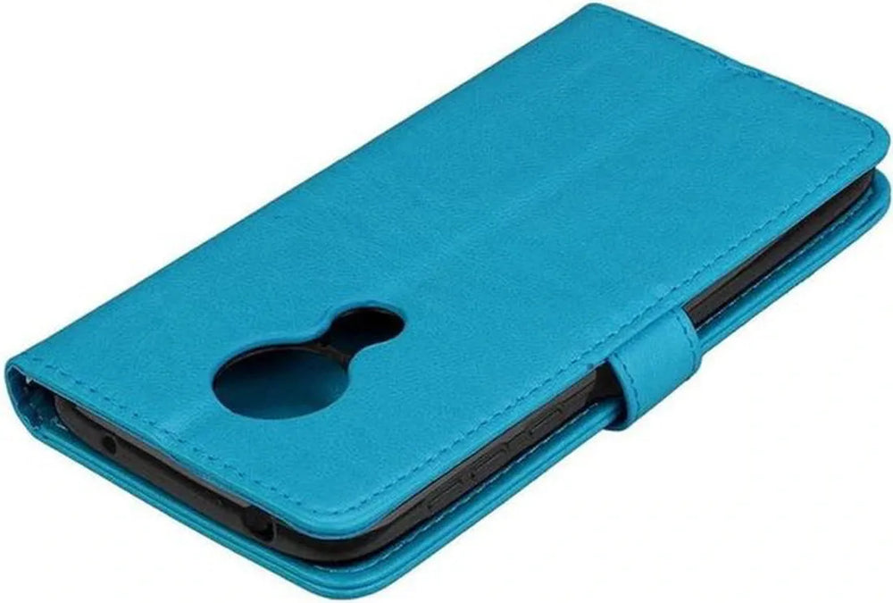 Motorola Moto G7 Play Hoesjes – Portemonnee Book Case – Pasjeshouder – 2x Screenprotector – Turquoise-Ilumina Benelux
