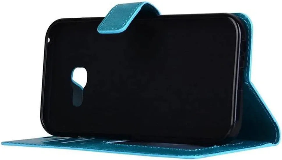 Samsung Galaxy A3 (2017) Hoesjes – Portemonnee Hoes – 2 Pack Screenprotector – Pasjeshouder – Turquoise-Ilumina Benelux