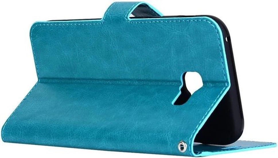 Portemonnee Hoesje - 2 Pack Screenprotector Geschikt voor: Samsung Galaxy A3 (2017) - Turquoise