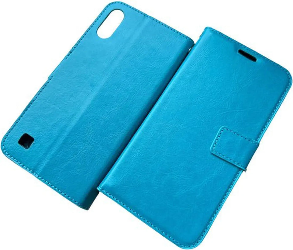 Samsung Galaxy A10 Hoesjes – Portemonnee Hoes – 2 Pack Screenprotector – Pasjeshouder – Turquoise-Ilumina Benelux