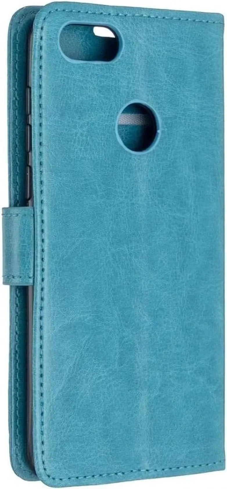 Motorola Moto E6 Play Hoesjes – Portemonnee Book Case – Magneetsluiting – 2x Screenprotector – Turquoise-Ilumina Benelux