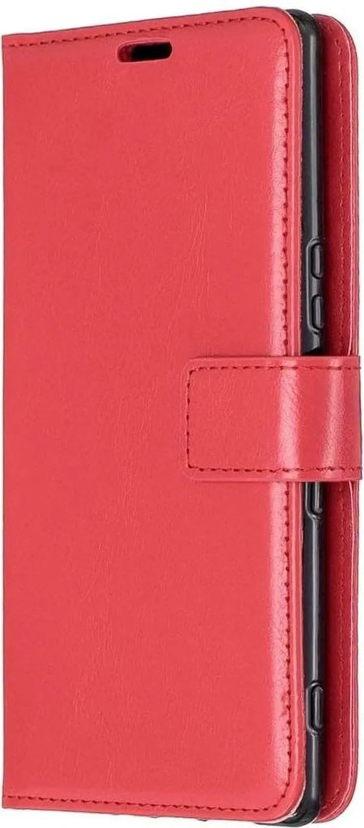 Sony Xperia 5 Hoesjes – Portemonnee Bookcase – Magneetsluiting – 2 Pack Screenprotector Gehard Glas – Rood-Ilumina Benelux