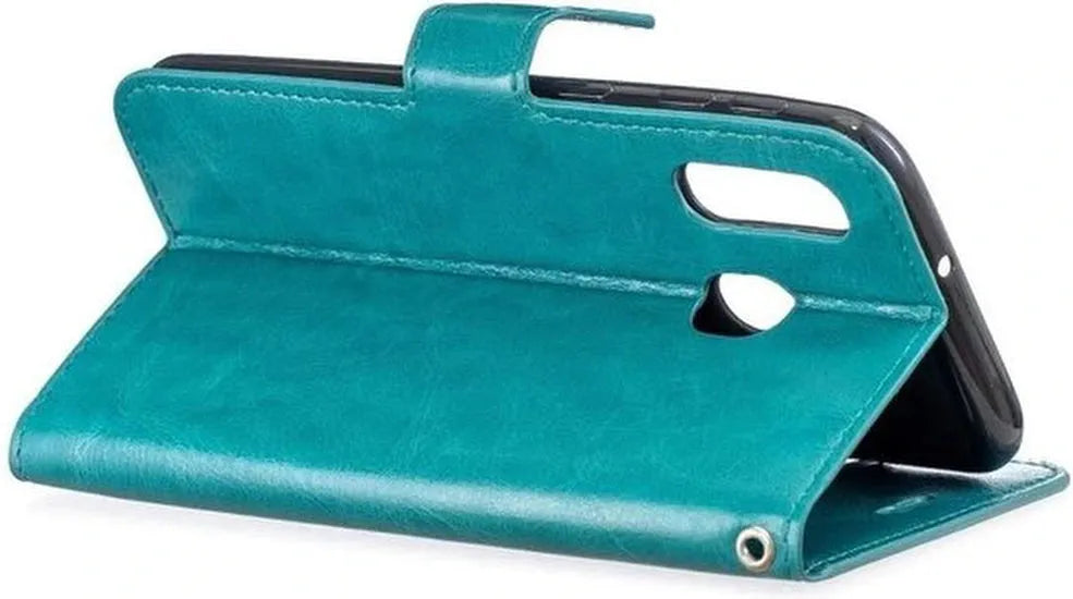 Huawei Y5 2019 Hoesjes – Portemonnee Book Case – Pasjeshouder – 2x Screenprotector – Turquoise-Ilumina Benelux