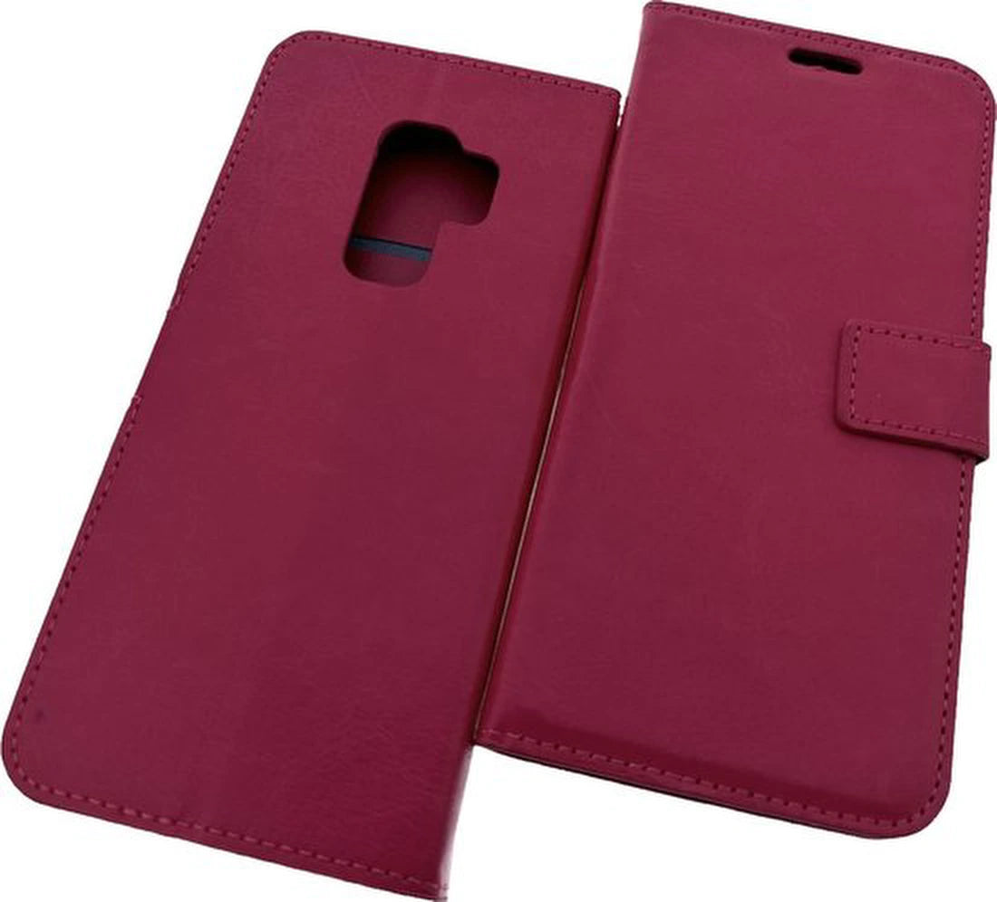 Portemonnee Hoesje - 2 Pack Screenprotector Geschikt voor: Samsung Galaxy S9 Plus - Roze