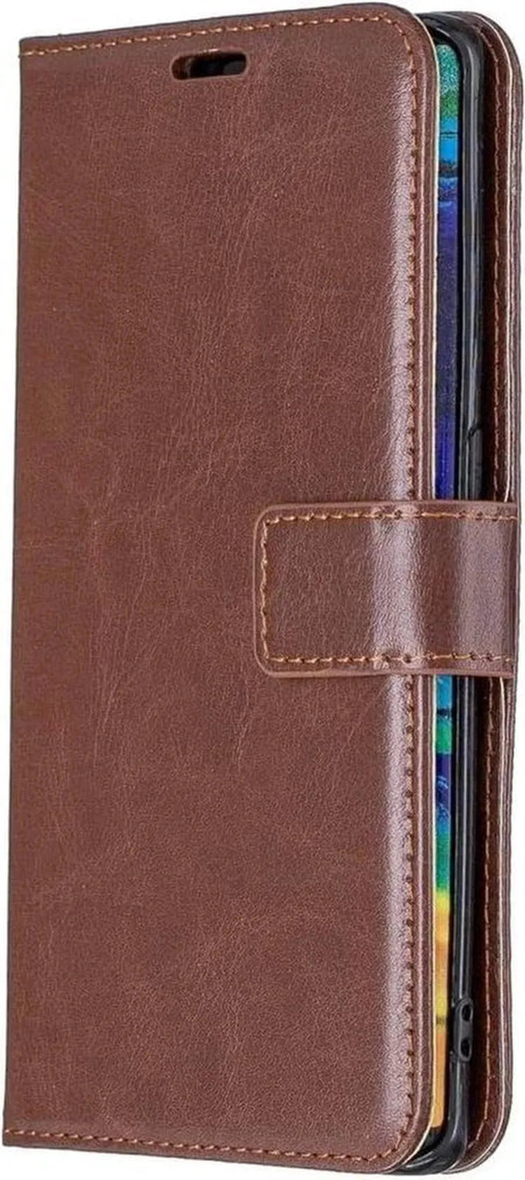 Huawei Mate 30 Pro Hoesjes – Portemonnee Book Case – Pasjeshouder – 2x Screenprotector – Bruin-Ilumina Benelux
