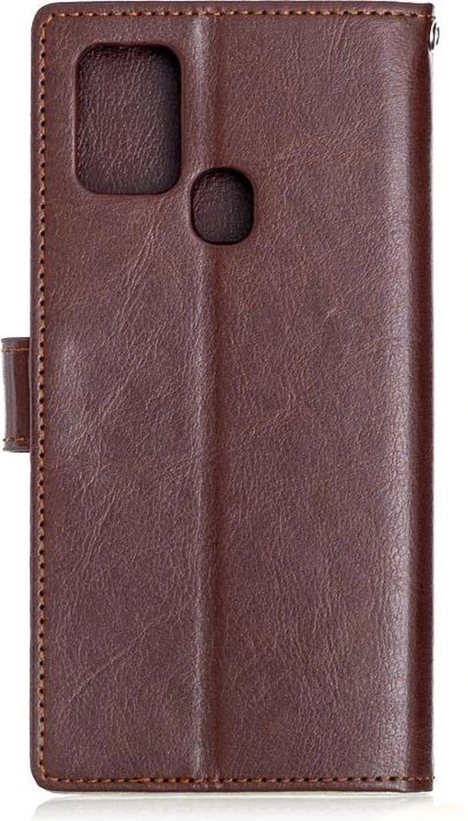 Portemonnee BookCase Hoesje + 2 Pack Screenprotector Glas Geschikt voor: Samsung Galaxy M21 - Bruin