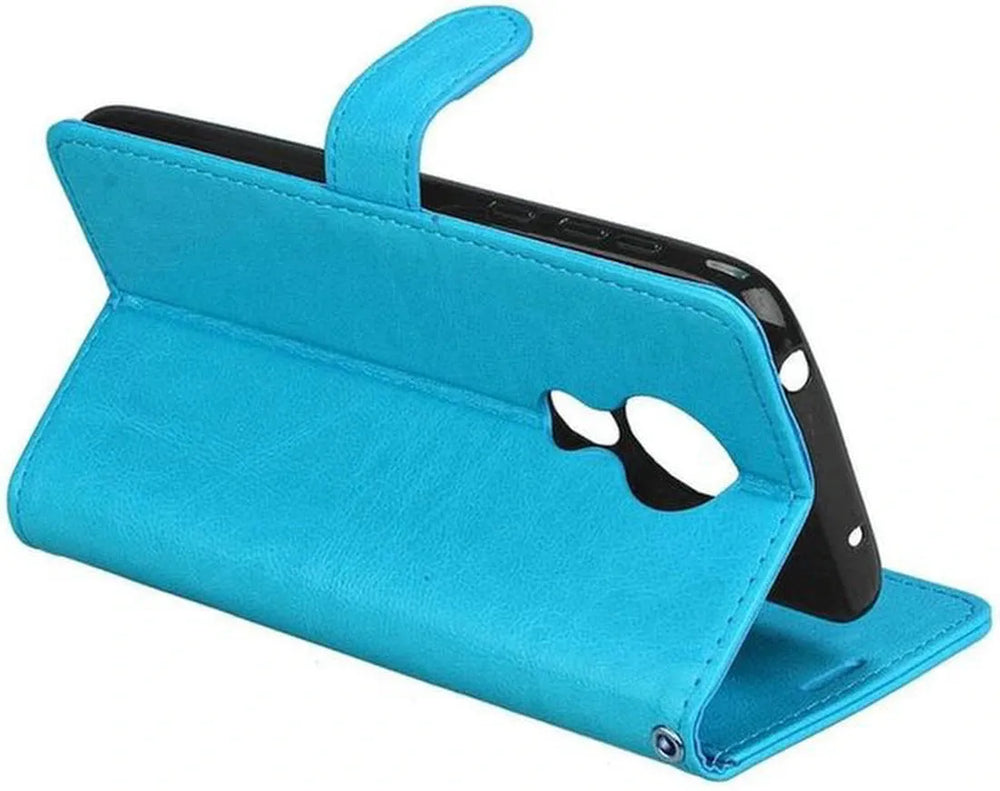 Motorola Moto G7 / G7 Plus Hoesjes – Portemonnee Book Case – Pasjeshouder – 2x Screenprotector – Turquoise-Ilumina Benelux