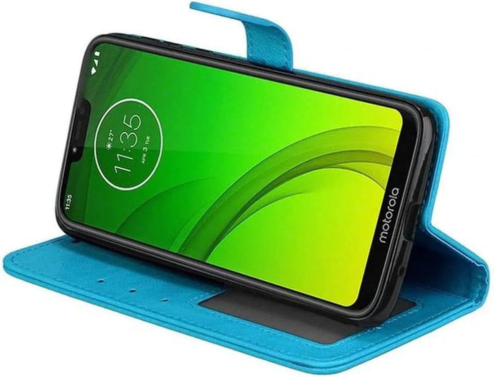 Motorola Moto G7 / G7 Plus Hoesjes – Portemonnee Book Case – Pasjeshouder – 2x Screenprotector – Turquoise-Ilumina Benelux