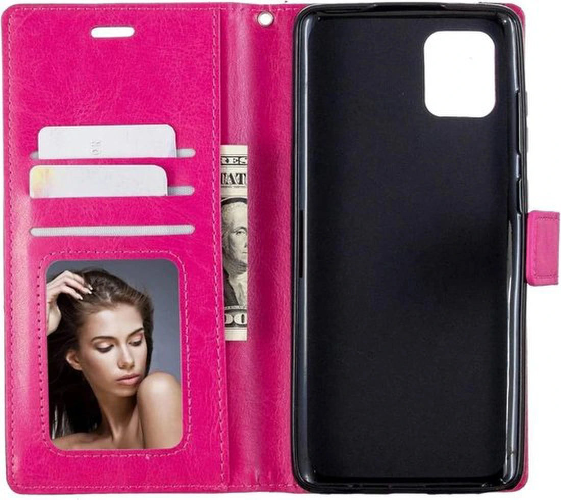 Portemonnee Hoesje - 2 Pack Screenprotector Geschikt voor: Samsung Galaxy A31 - Roze