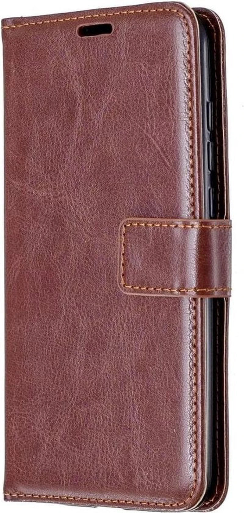 Portemonnee Hoesje - 2 Pack Screenprotector Geschikt voor: Samsung Galaxy A70 / A70S - Bruin
