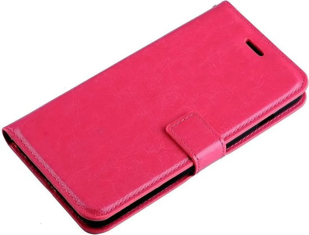 iPhone 6 Plus/6S Plus Hoesjes – Portemonnee Book Case – Pasjeshouder – 2x Gehard Glas Screenprotector – Roze-Ilumina Benelux
