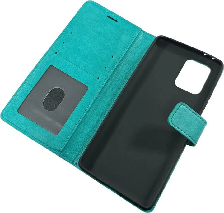 Samsung Galaxy S10 Lite Hoesjes – Portemonnee Hoes – 2 Pack Screenprotector – Turquoise-Ilumina Benelux