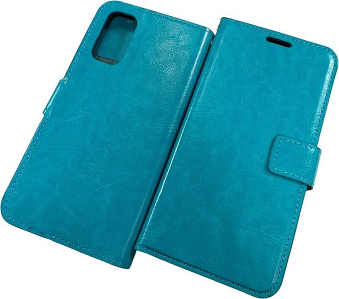 Samsung Galaxy M31S Hoesjes – Portemonnee Hoes – 2 Pack Screenprotector – Pasjeshouder – Turquoise