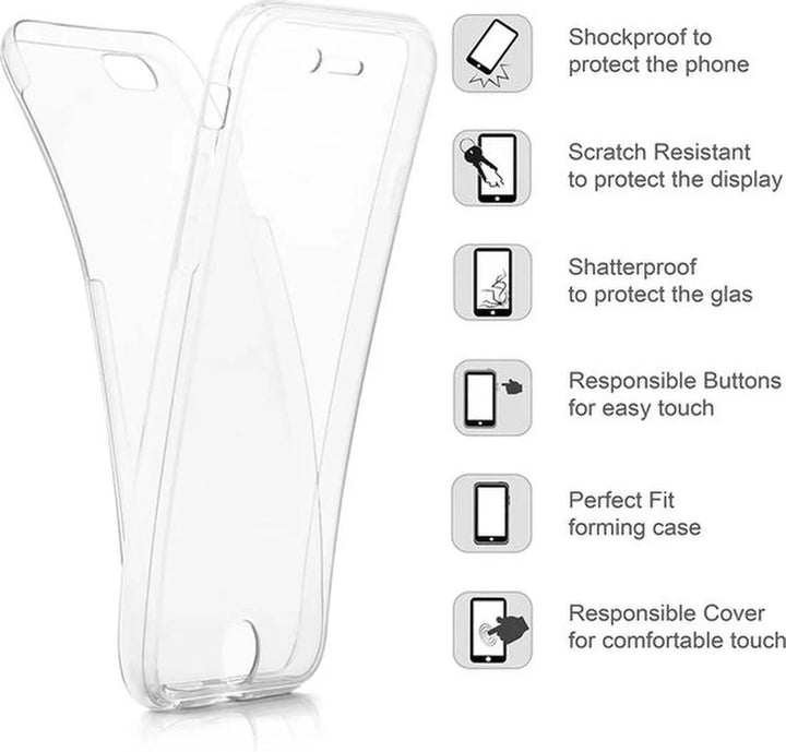 iPhone 11 Pro Max Hoesjes – Transparante Siliconen Backcover – Voor- en Achterkant Bescherming – Doorzichtig-Ilumina Benelux