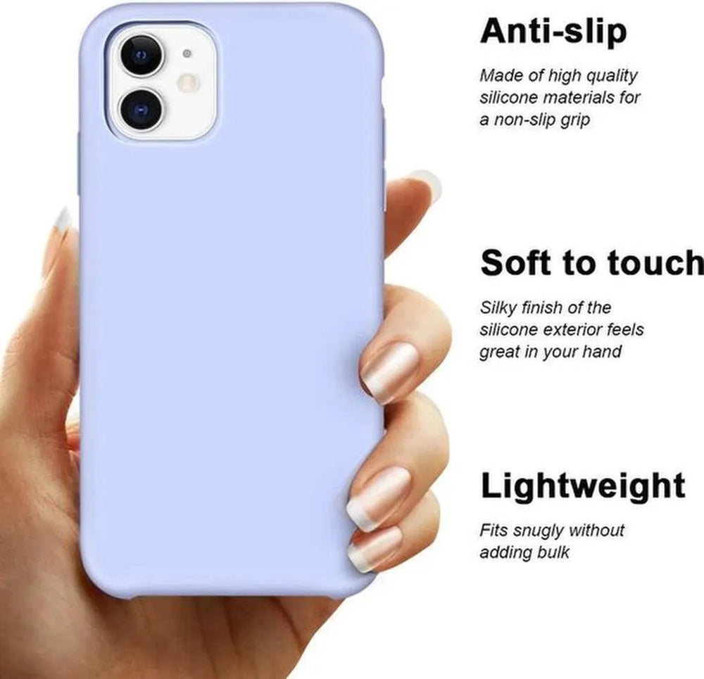 iPhone 11 Pro Max Hoesjes – Siliconen Backcover + Screenprotector – Gehard Glas – Anti-kras – Paars-Ilumina Benelux