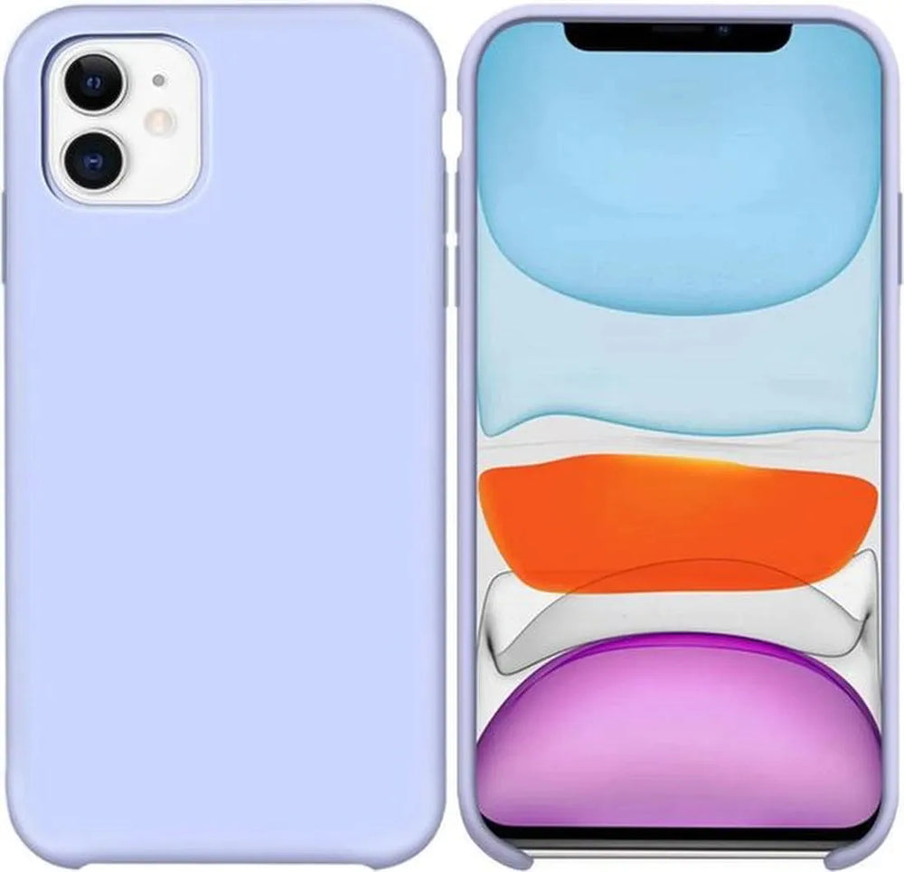 iPhone 11 Pro Max Hoesjes – Siliconen Backcover + Screenprotector – Gehard Glas – Anti-kras – Paars-Ilumina Benelux