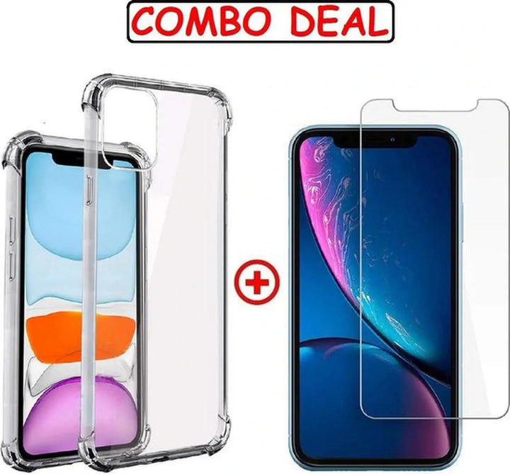 iPhone 12 Pro Max Hoesjes – Schokbestendige Siliconen Backcover – 2 Pack Screenprotector Gehard Glas – Transparant-Ilumina Benelux