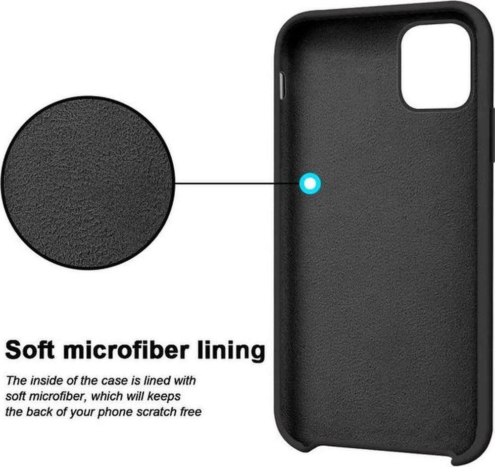 iPhone 11 Pro Max Hoesjes – Siliconen Backcover – Tempered Glass Screenprotector – Schokbestendig – Zwart-Ilumina Benelux