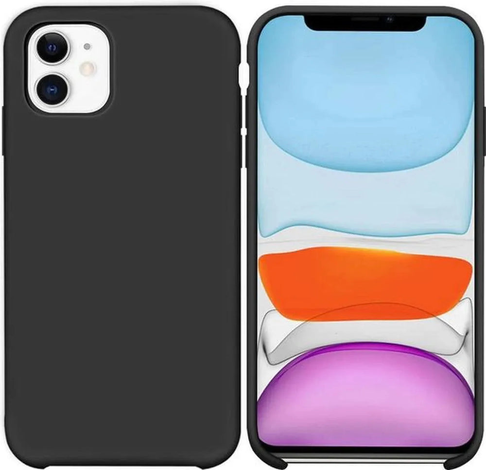 iPhone 11 Pro Max Hoesjes – Siliconen Backcover – Tempered Glass Screenprotector – Schokbestendig – Zwart-Ilumina Benelux