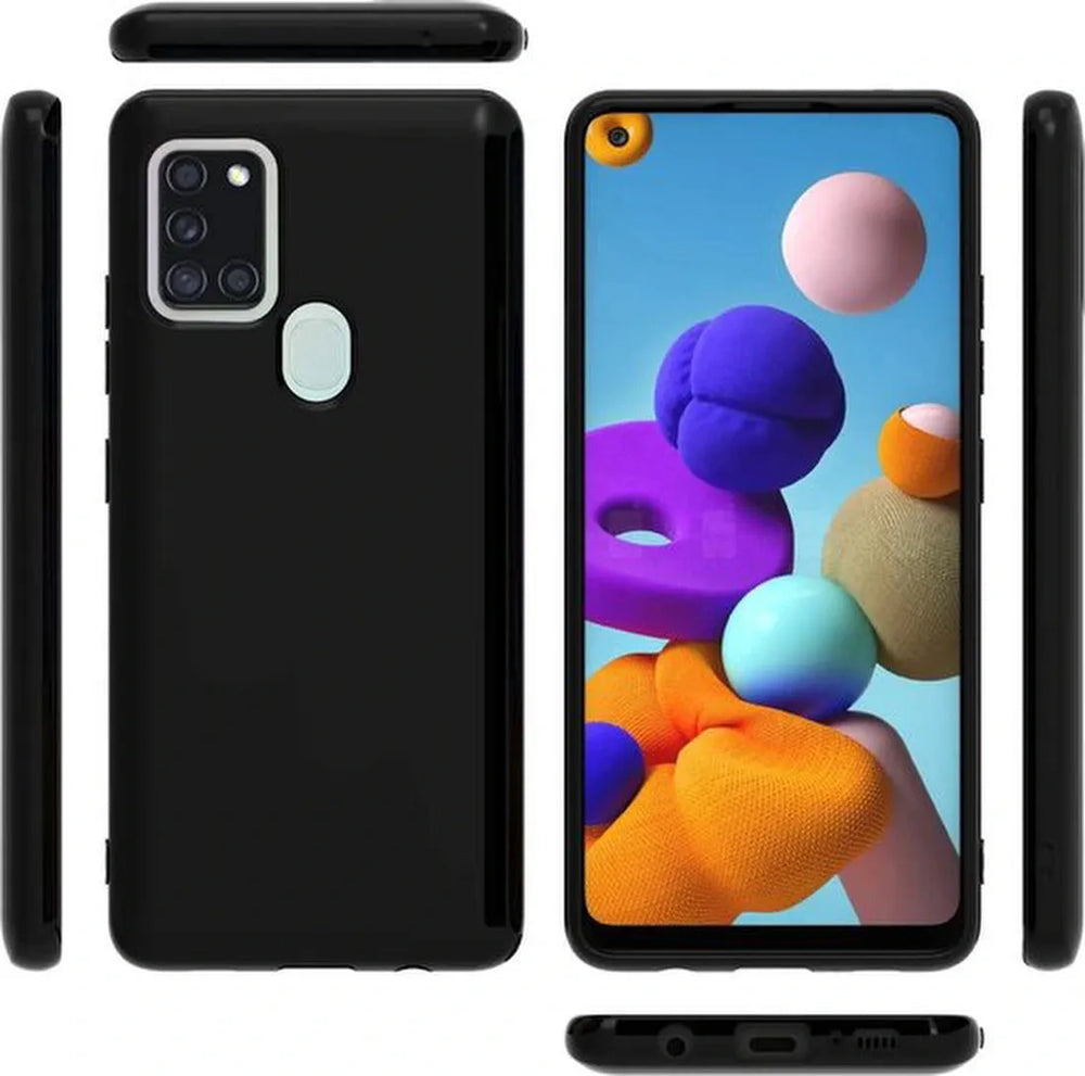 Samsung Galaxy A21S Hoesjes – Siliconen Backcover – Flexibel – Schokbestendig – Zwart-Ilumina Benelux