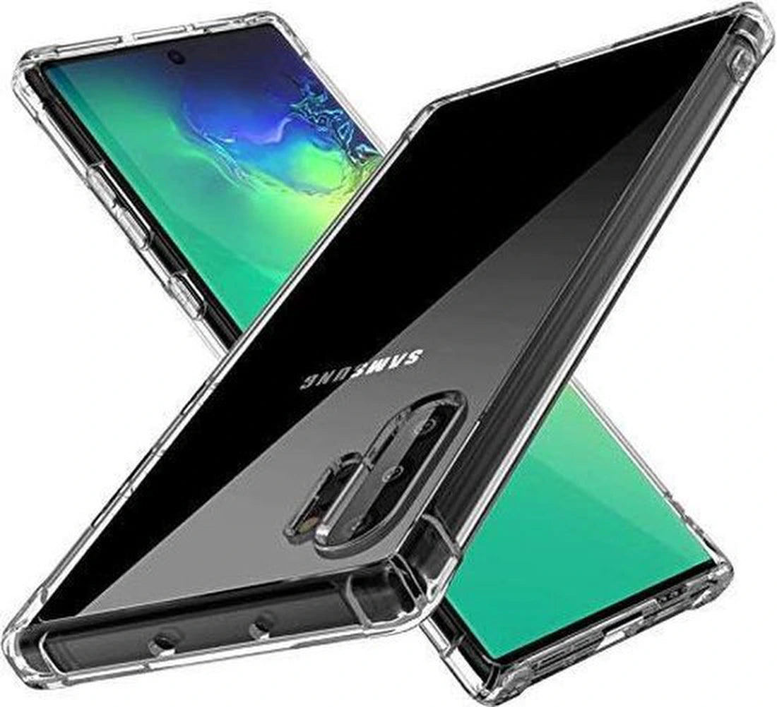 Shockproof Flexibele achterkant Silicone hoesje Transparant Geschikt voor: Samsung Galaxy Note 10 Plus