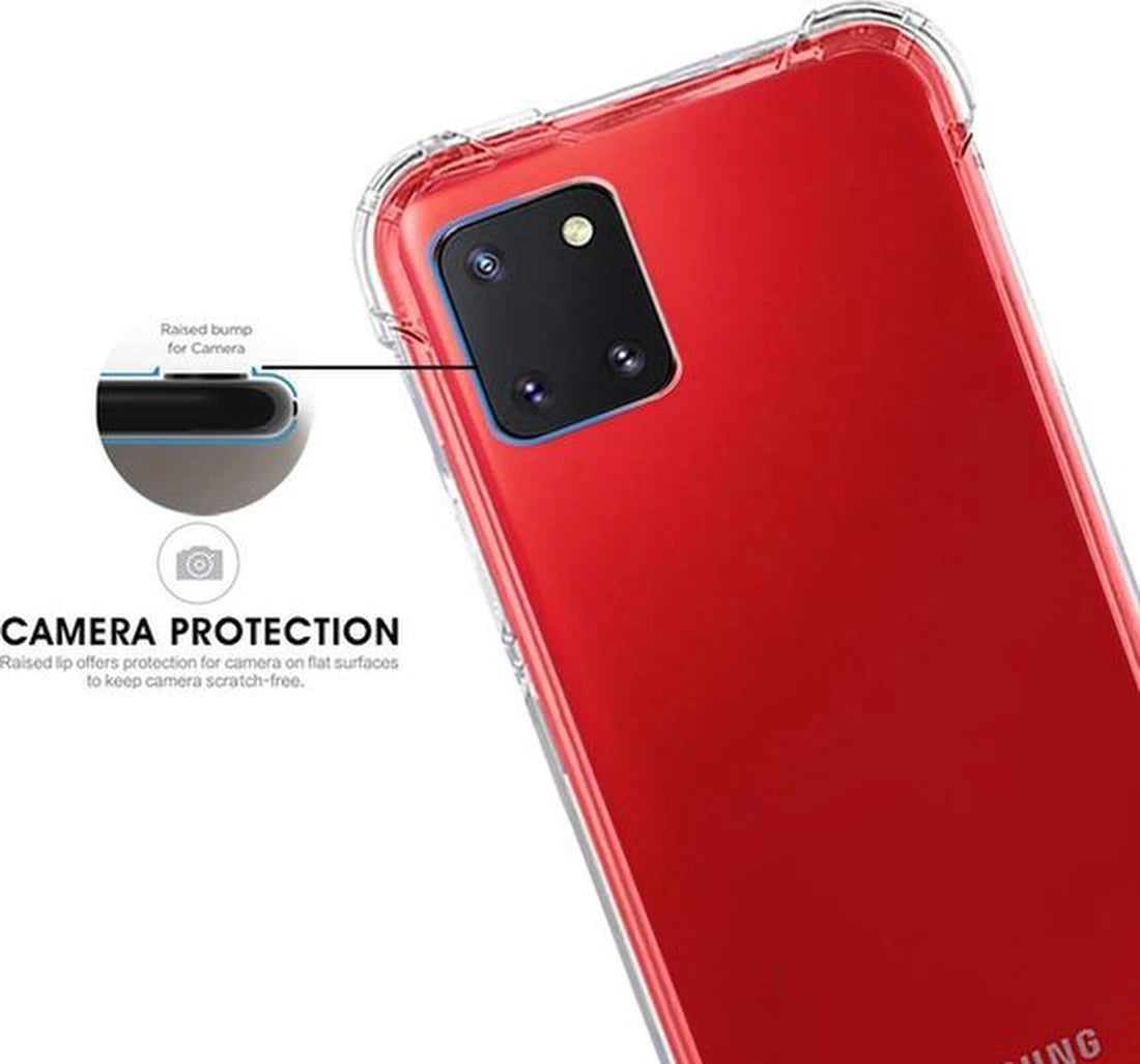 Shockproof Flexibele achterkant Silicone hoesje Transparant Geschikt voor: Samsung Galaxy Note 10 Plus