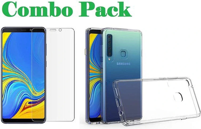 Anti-Shock silicone hoesje met 2 Pack Screenprotector Glas Geschikt voor: Samsung Galaxy A9 2018