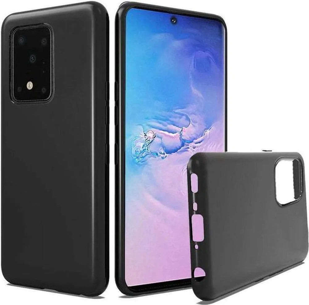Samsung Galaxy S20 Ultra Hoesjes – Siliconen Backcover – Flexibel – Schokbestendig – Zwart-Ilumina Benelux